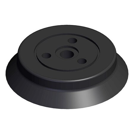 Smc Vacuum Pad, Black, Flat with Ribs Pad ZP50HN