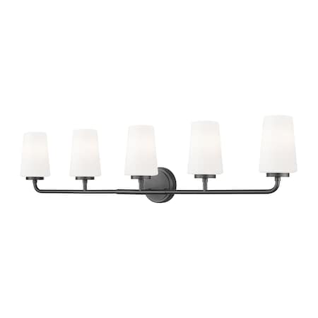 Z-Lite Montford 5-Light Vanity, 40 in W, Matte Black 7005-5V-MB