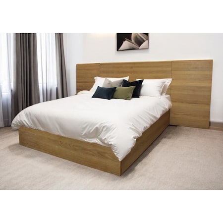 Homeroots Natural Wood Queen Bed Frame 558193