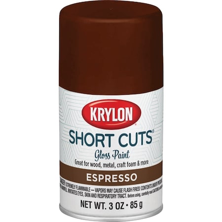 Krylon Short Cuts 3 Oz. High-Gloss Enamel Spray Paint Espresso SCS-035
