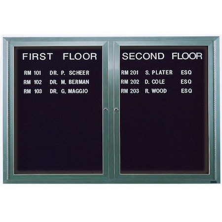 Aarco Illuminated Outdoor Enclosed Directory w/ Al Frame, Clear Satin Anodized Finish, 48''Hx72''W OADC4872I