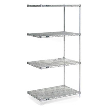 Nexel Poly-Z-Brite Wire Shelving Add-On 24 x 18 x 86 in. - Clear 189348