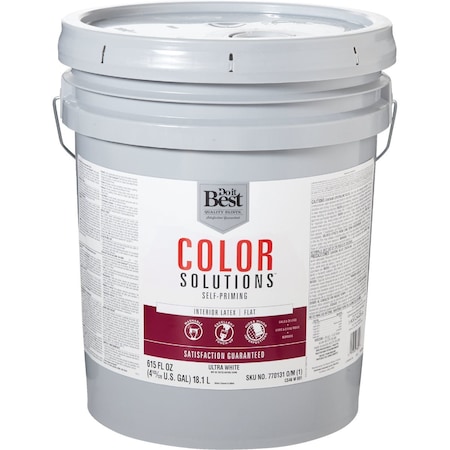 Do It Best Color Solutions Latex Self-Priming Flat Interior Wall Paint Ultra Wht 5 Gal. CS46W0801-20