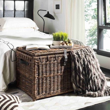 Happimess Michael 35.5in Wicker Storage Trunk, Brown HPM9004A