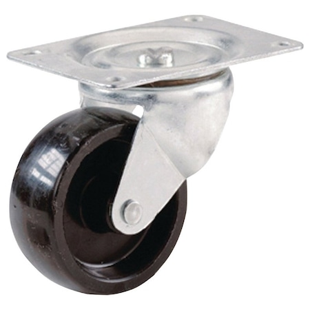 Shepherd Hardware Swivel Caster, 2 in Dia Wheel, 3/4 in W Wheel, Polypropylene Wheel, 125 lb 9392