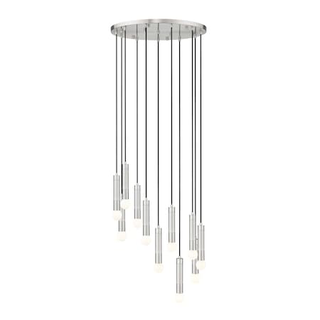 Z-Lite Stari 11-Light Chandelier, 24 in W, Brushed Nickel 1956P-11R-BN