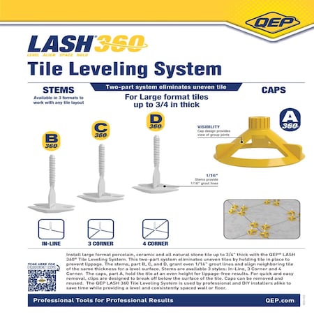 Qep Lash 2.61 in. H X 1.11 in. W X 1.59 in. L Plastic Tile Leveling Clips 100 pc 99737