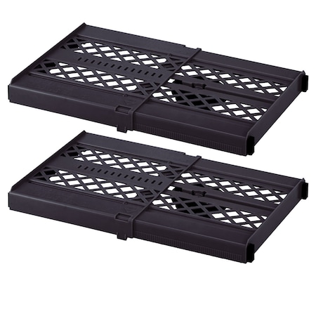 Lockermate Adjust-A-Shelf Locker Shelf, Extends to Fit Your Locker, Black, 2-Pack 5024-BLK-2PK
