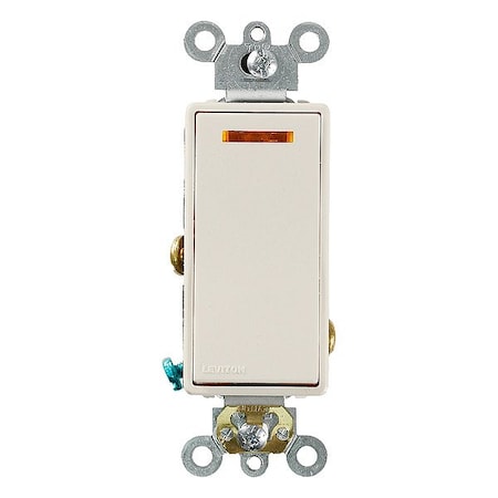 Leviton WallSwitch, 1hp, Rocker, 20A, LightAlmond 5631-2T