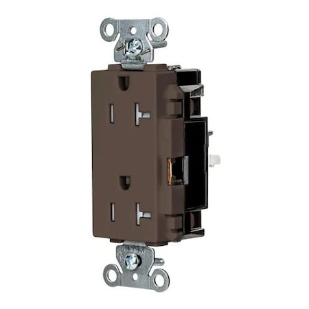 Hubbell Wiring Device-Kellems Straight Blade Receptacle, 5-20R, 20 A, 125V AC, 2 Pole, 3 Wire, Surface Mount, Grounded DR20STTR