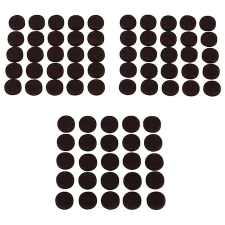 Prosource Furniture Pad, Felt Cloth, Brown, 3/8 in Dia, 5/64 in Thick, Round FE-S302-PS