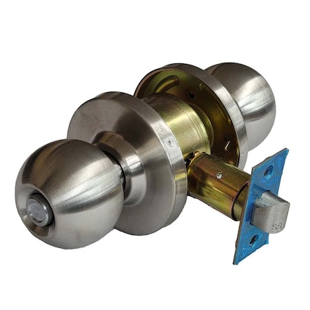 Ecs Hardware Commercial Door Knob Set, 2-3/4 Standard Backest, Satin Chrome, Privacy, Grade 2 ECSH-CDK201-SS-PR