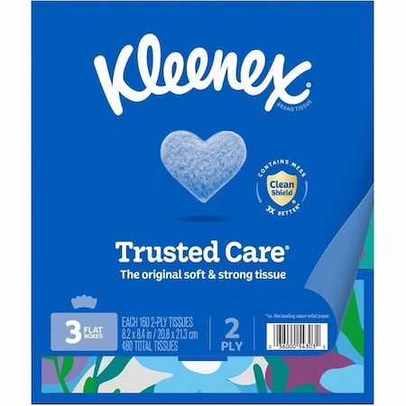 Kleenex Trusted Care 2 Ply Facial Tissues, 160 Sheets, 12 PK 54303