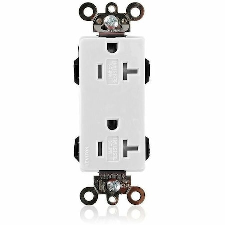 Leviton Straight Blade Receptacle, 5-20R, 20 A, 125V AC, Flush Mount, Self-Grounded MT163-W