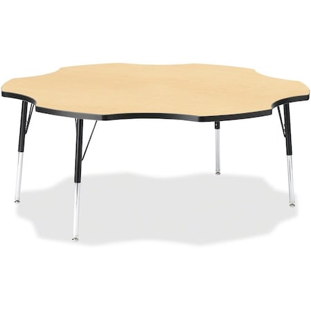 Jonti-Craft Berries Six Leaf Activity Table, 60 in., A-height, Maple/Black/Black 6458JCA011
