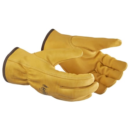 Jj Keller Yellow Cowhide Leather Driver Gloves with Keystone Thumb, Small 76877