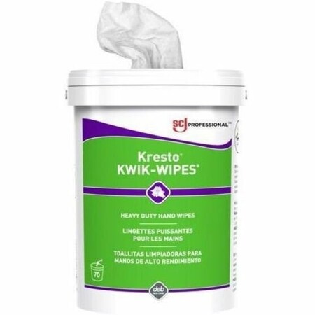 Sc Johnson Professional Kresto KWIK-WIPES, Cloth, 1-Ply, 7.9 x 5.7, Citrus, White, 70 Wipes, PK6 KKW70W