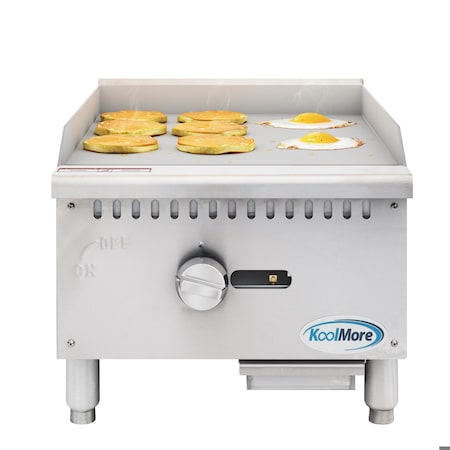 Koolmore 18 in. Natural Gas 1-Burner Griddle with 30,000 BTU in Stainless-Steel KM-GG1-18M KM-GG1-18M