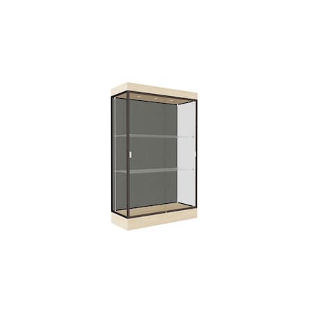 Ghent Lighted Floor Display Case 48x76x20, 6" Base, Bronze 92LFSL-BZ-BGW