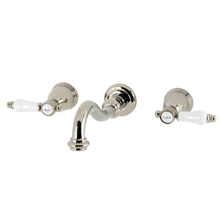 Kingston Brass Two-Handle Wall Mount Tub Faucet, Polished Nickel KS3026BPL