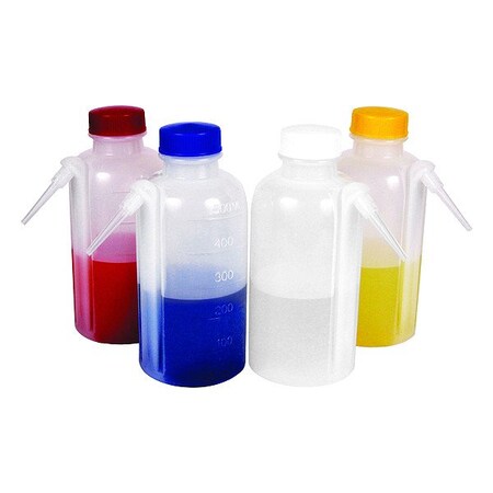 Zoro Select Wash Bottles, Plastic, Colorless, PK4 WBSET4