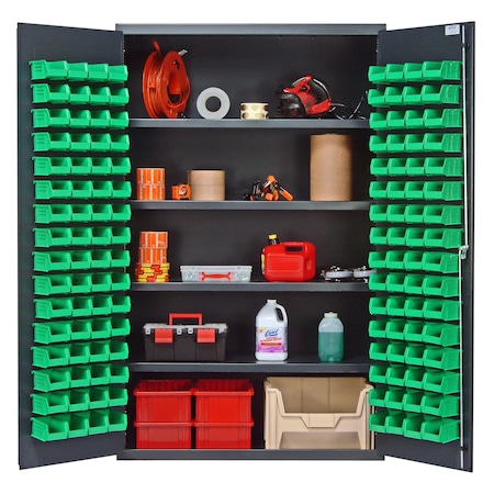 Quantum Storage Systems STORAGE CABINET W/128 GREEN BINS QSC-4803GN