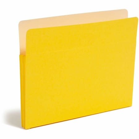 Smead COLORED FILE POCKETS, 1.75in EXPANSION, LETTER SIZE, YELLOW 73223