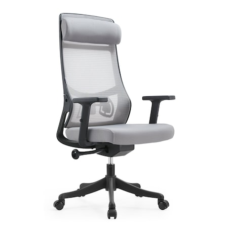 Leisuremod Dale Mesh Office Chair - Ergonomic Adjustable Desk Chair with Headrest & Armrests DO56LGR