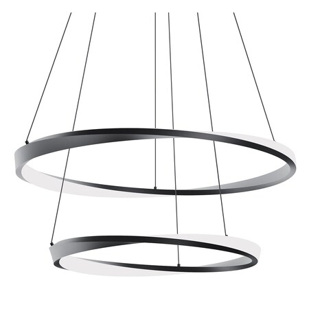 Afx Oberon 32in. Double LED Pendant - 80W - Black OBRP2432LAJUDBK