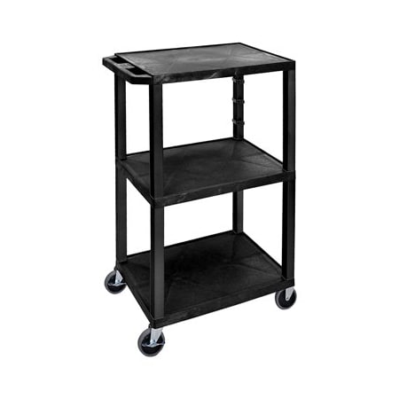 Specialty Store Services 3-Shelf Tuffy Utility And Service Cart, Black 3497BK