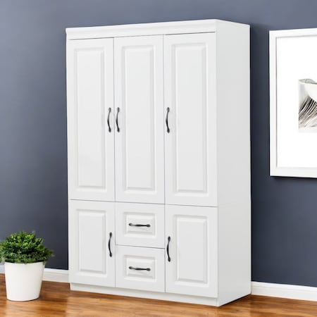 Homeroots 74" White Five Door Two Drawer Combo Dresser 568815