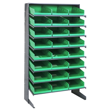 Quantum Storage Systems SINGLE SIDED PICK RACK W/24 GREEN BINS QPRS-110GN