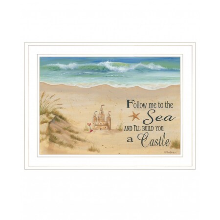 Homeroots Sand Castle 2 White Framed Print Wall Art 407572