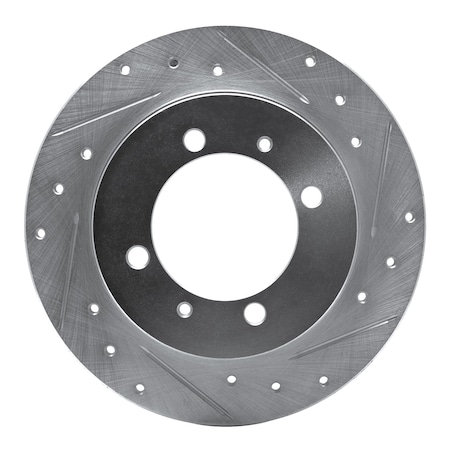 Dfc Premium Silver Drilled & Slotted Brake Rotor, Disc Brake Rotor, 631-27027R