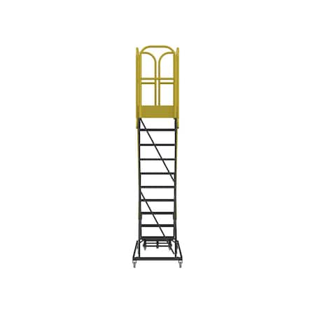 Ballymore 142 in H Steel Rolling Ladder, 10 Steps PL103228P