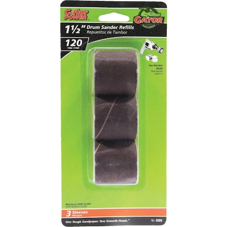 Gator Finishing Gator Power 1.5 x 1.5 in. Drum Sander Refills, 120 Grit, Fine, 3PK 6086
