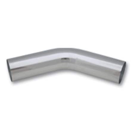 Vibrant 2 in. Outlet 45 deg Bend Universal Polished Aluminum Tubing 2883