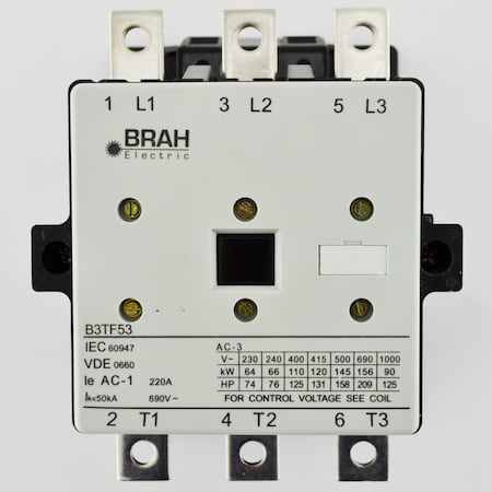 Brah Electric , Replacement 205A 600V 3P with 110/120VAC Closing Coil for World Series Contactor 3TF53 B3TF53