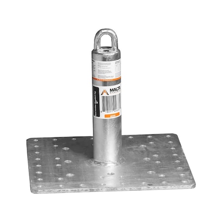 Malta Dynamics 12 in Roof Anchor-Galvanized Steel Tie-Off Point, For Wood, Steel, or Concrete A6320