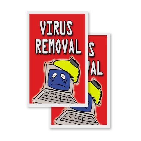 Signmission Virus Removal, Vinyl Decals Only 24 Inch x 36 Inch, Vinyl Decal, 2PK DSB-2436-2PACK-Virus Removal