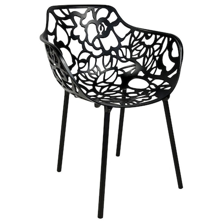 Leisuremod Modern Devon Aluminum Armchair, Black DCA23BL