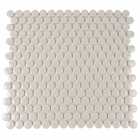 Apollo Tile Cirkel 11.46 in. x 12.4 in. Glossy Gray Porcelain Mosaic Wall and Floor Tile 9.87 sqft/case, 10PK ORB8808GRGA