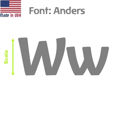 Aacc Self-Adhesive Vinyl Letter: w, Scale: 22 cm. Color: Gray Font: Anders by, 24PK AACC-Anders-lw-Gray-M22x24