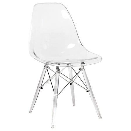 Leisuremod Dover Dining Side Chair with Acrylic Legs, Clear EPC19CL