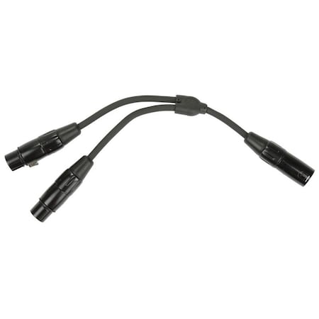 Pig Hog 6-in Y Cable, XLRMale-Dual XLRFemale PYXM2XF