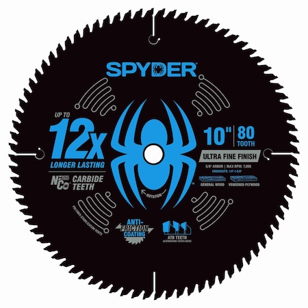 Spyder 10in 80T Ultra Fine Finish Blade - Clam Shell 13026
