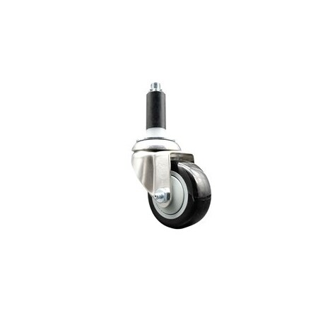 Service Caster 3.5 Inch 316SS Black Polyurethane Wheel Swivel 1-1/8 Inch Expanding Stem Caster SCC-SS316EX20S3514-PPUB-BLK-118