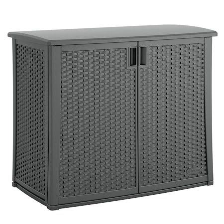 Grilltown 4 x 2 ft. Resin Standard Modern 2-Door Cabinet with Floor Kit, Cool Gray GR3308906