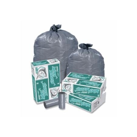 Pitt Plastics Shark Skin Trash Liner, 56 gal Glutton, 1.1 mil, 42.5 in W x 48 in H, Gray, 10PK 879-RX493XG