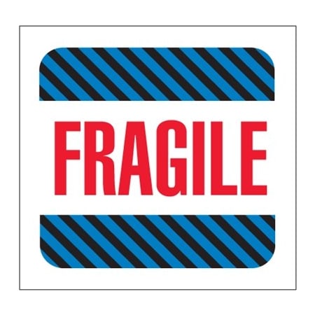 Bubblefast 4 x 4'' - Blue ''Fragile'' Labels BFSCL522